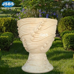 Beige Wavy Flower Pot, JS-P154